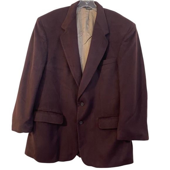 Vintage Men's PBM Pincus Brothers Maxwell 100% Cashmere Burgundy Jacket Blazer - Picture 7 of 13